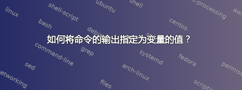 如何将命令的输出指定为变量的值？