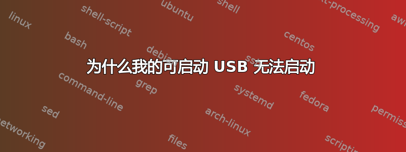 为什么我的可启动 USB 无法启动