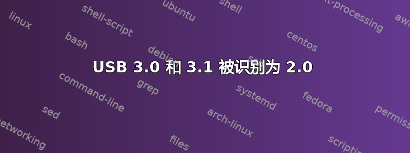 USB 3.0 和 3.1 被识别为 2.0