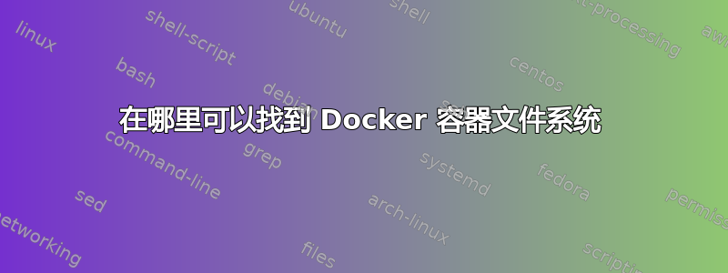 在哪里可以找到 Docker 容器文件系统