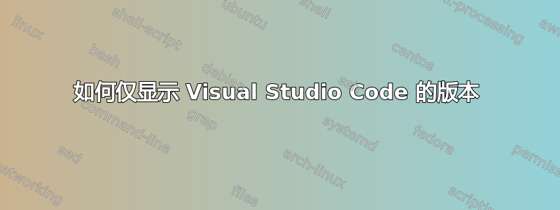 如何仅显示 Visual Studio Code 的版本