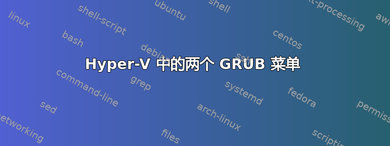 Hyper-V 中的两个 GRUB 菜单