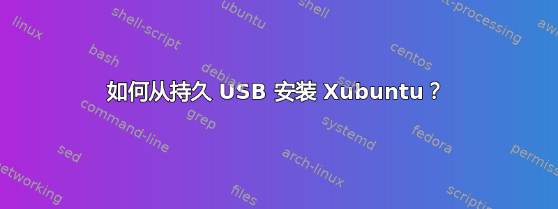 如何从持久 USB 安装 Xubuntu？