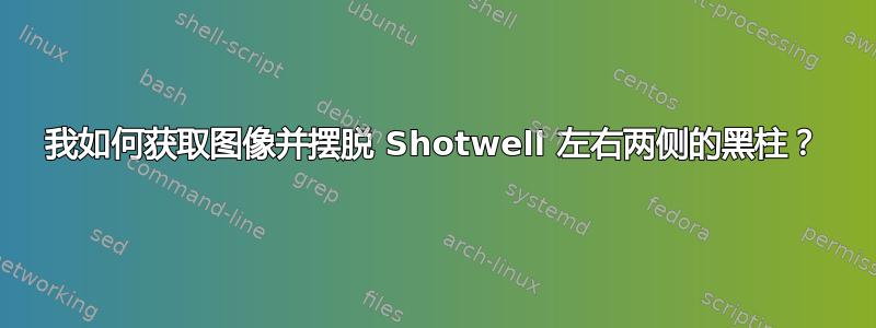 我如何获取图像并摆脱 Shotwell 左右两侧的黑柱？