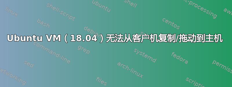 Ubuntu VM（18.04）无法从客户机复制/拖动到主机