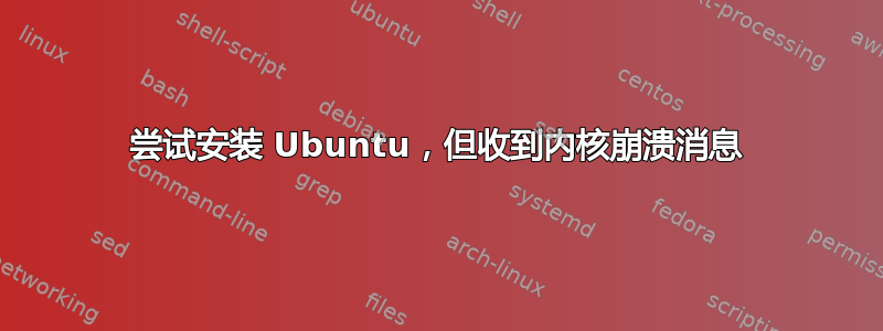 尝试安装 Ubuntu，但收到内核崩溃消息