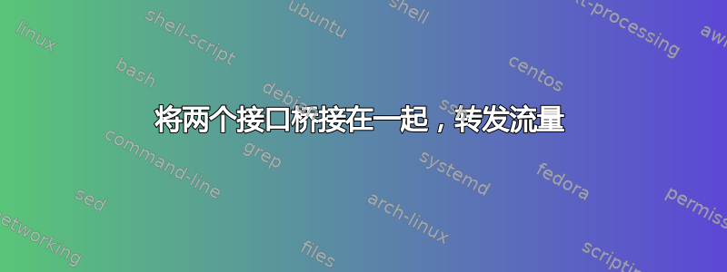 将两个接口桥接在一起，转发流量