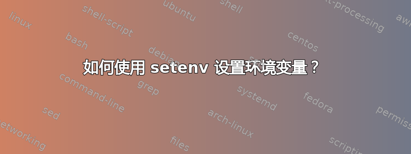 如何使用 setenv 设置环境变量？