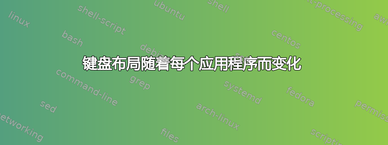 键盘布局随着每个应用程序而变化