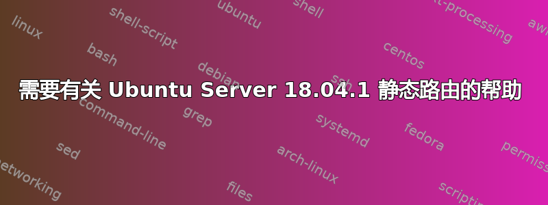 需要有关 Ubuntu Server 18.04.1 静态路由的帮助