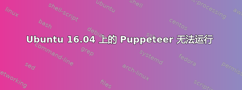 Ubuntu 16.04 上的 Puppeteer 无法运行