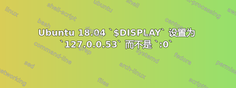 Ubuntu 18.04 `$DISPLAY` 设置为 `127.0.0.53` 而不是 `:0`