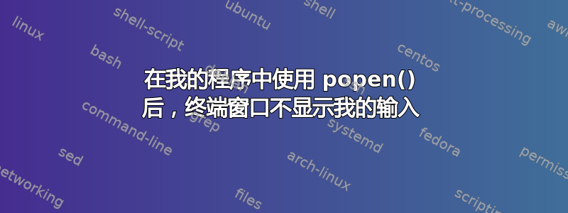 在我的程序中使用 popen() 后，终端窗口不显示我的输入