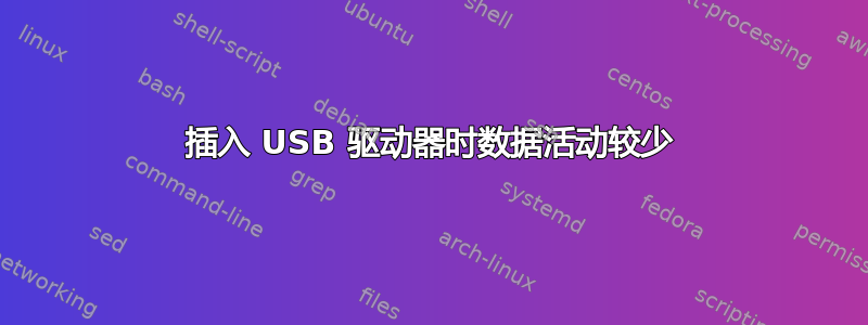 插入 USB 驱动器时数据活动较少