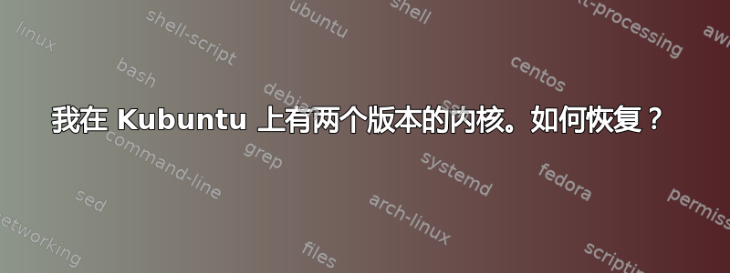 我在 Kubuntu 上有两个版本的内核。如何恢复？