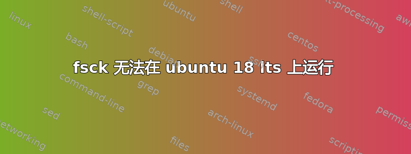 fsck 无法在 ubuntu 18 lts 上运行