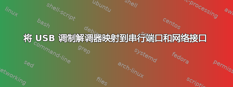 将 USB 调制解调器映射到串行端口和网络接口