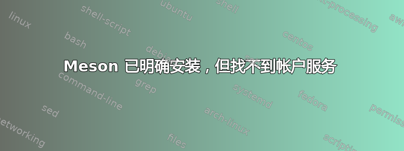 Meson 已明确安装，但找不到帐户服务