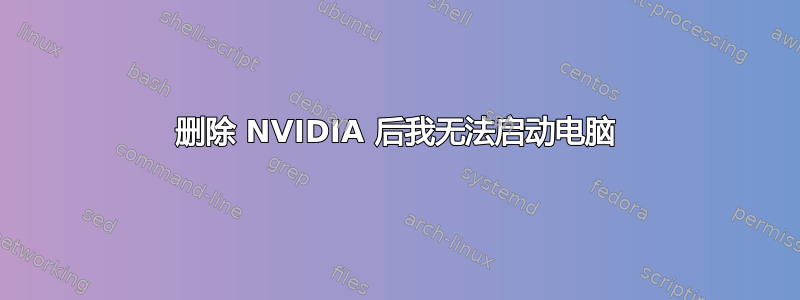 删除 NVIDIA 后我无法启动电脑