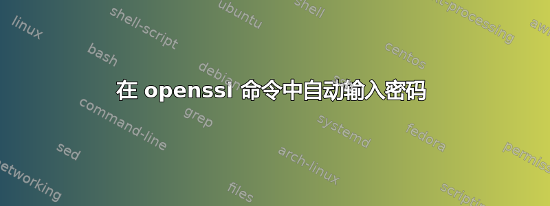 在 openssl 命令中自动输入密码