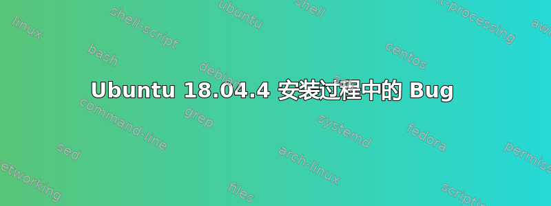 Ubuntu 18.04.4 安装过程中的 Bug