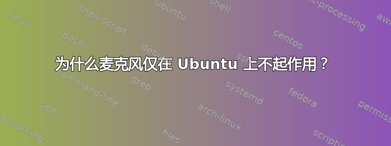 为什么麦克风仅在 Ubuntu 上不起作用？