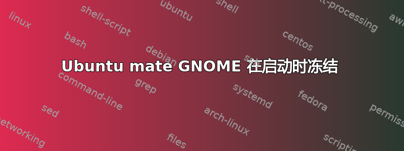 Ubuntu mate GNOME 在启动时冻结