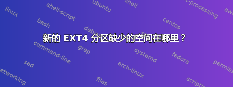 新的 EXT4 分区缺少的空间在哪里？