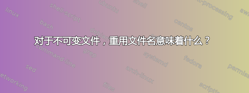 对于不可变文件，重用文件名意味着什么？