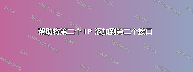 帮助将第二个 IP 添加到第二个接口