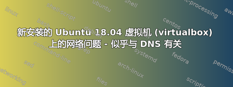 新安装的 Ubuntu 18.04 虚拟机 (virtualbox) 上的网络问题 - 似乎与 DNS 有关