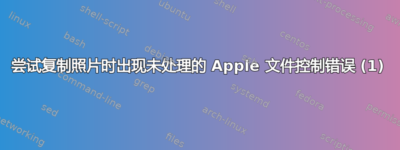 尝试复制照片时出现未处理的 Apple 文件控制错误 (1)