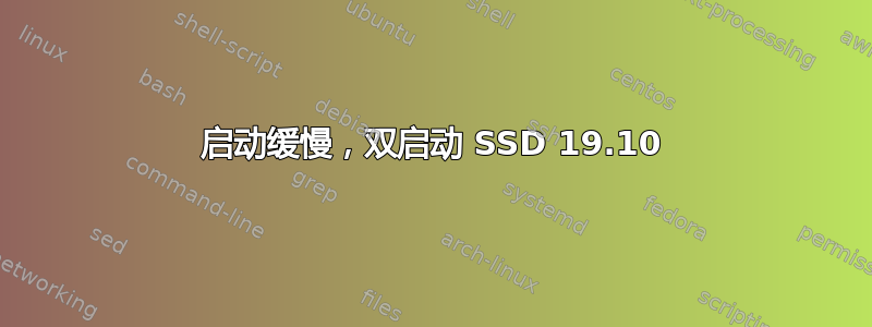 启动缓慢，双启动 SSD 19.10