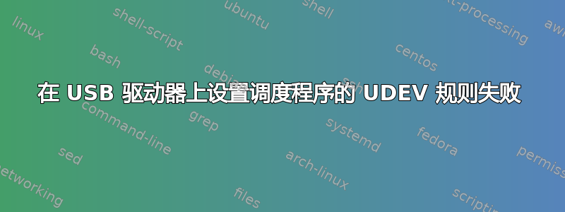 在 USB 驱动器上设置调度程序的 UDEV 规则失败