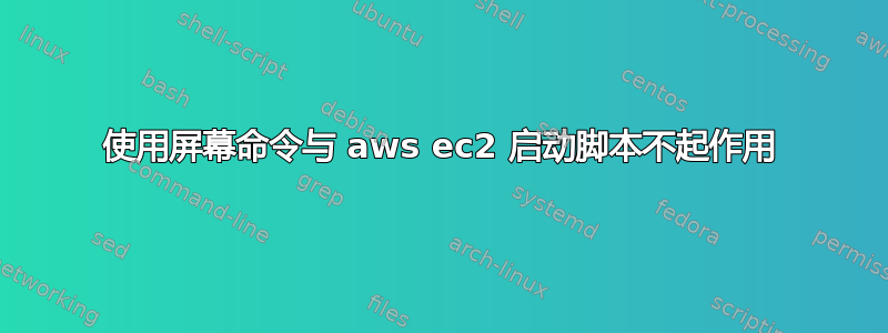 使用屏幕命令与 aws ec2 启动脚本不起作用