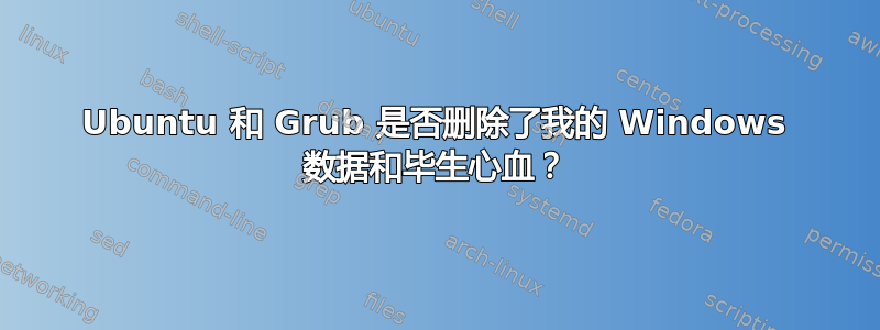 Ubuntu 和 Grub 是否删除了我的 Windows 数据和毕生心血？