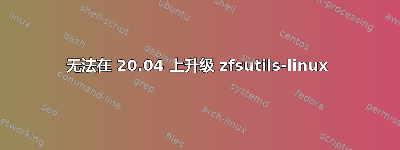 无法在 20.04 上升级 zfsutils-linux