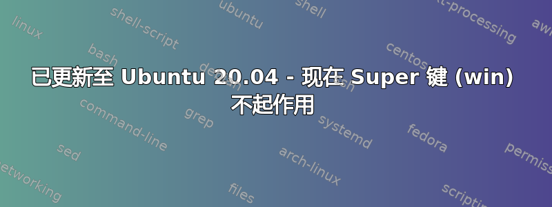 已更新至 Ubuntu 20.04 - 现在 Super 键 (win) 不起作用