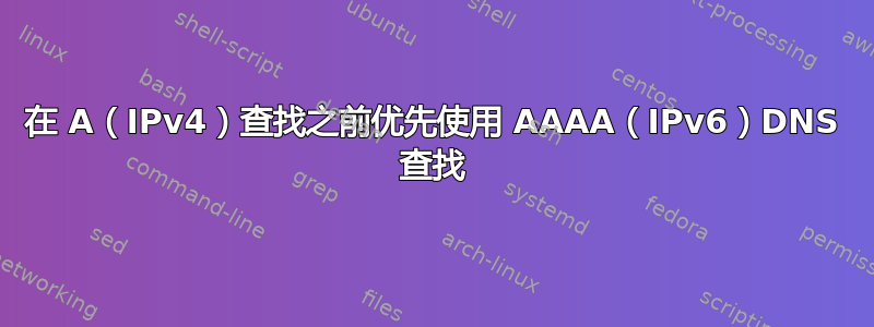 在 A（IPv4）查找之前优先使用 AAAA（IPv6）DNS 查找