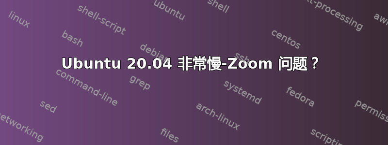 Ubuntu 20.04 非常慢-Zoom 问题？