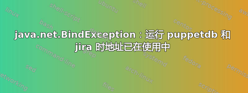 java.net.BindException：运行 puppetdb 和 jira 时地址已在使用中