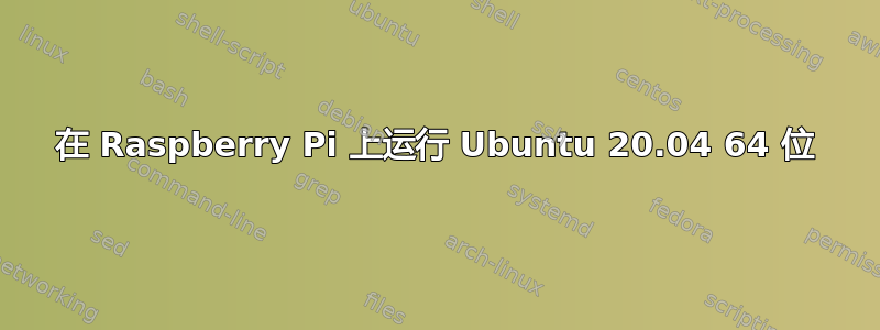 在 Raspberry Pi 上运行 Ubuntu 20.04 64 位