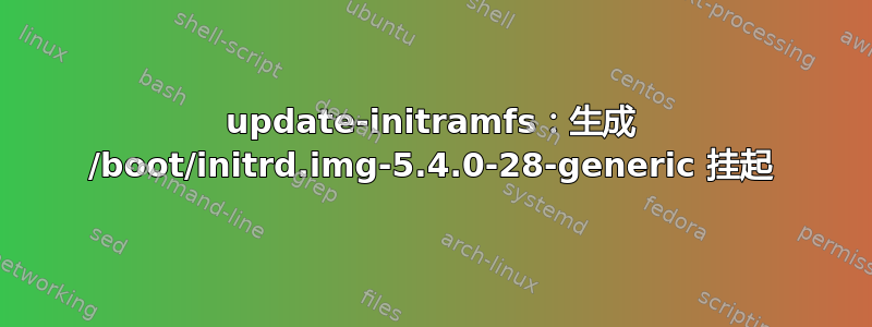 update-initramfs：生成 /boot/initrd.img-5.4.0-28-generic 挂起