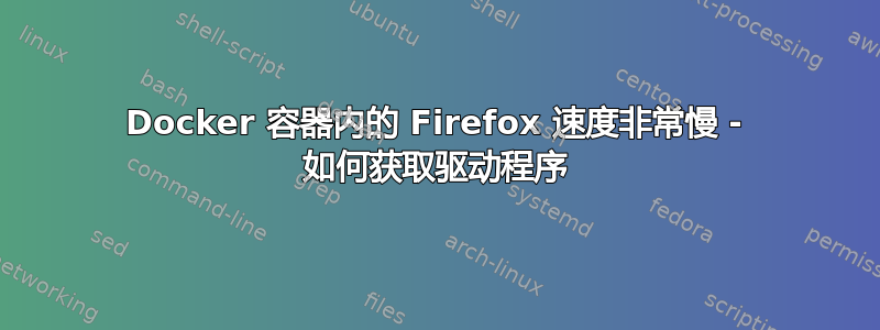 Docker 容器内的 Firefox 速度非常慢 - 如何获取驱动程序