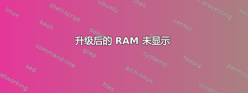 升级后的 RAM 未显示