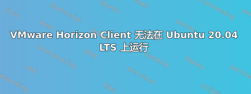 VMware Horizo​​n Client 无法在 Ubuntu 20.04 LTS 上运行