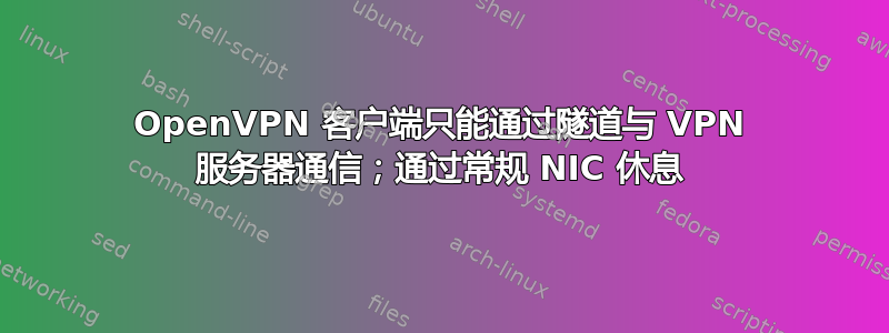 OpenVPN 客户端只能通过隧道与 VPN 服务器通信；通过常规 NIC 休息