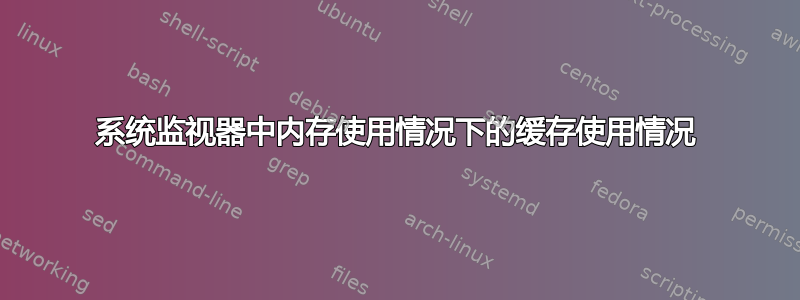 系统监视器中内存使用情况下的缓存使用情况