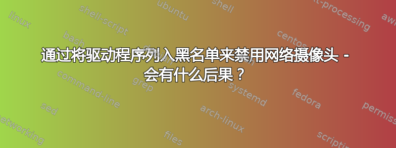 通过将驱动程序列入黑名单来禁用网络摄像头 - 会有什么后果？