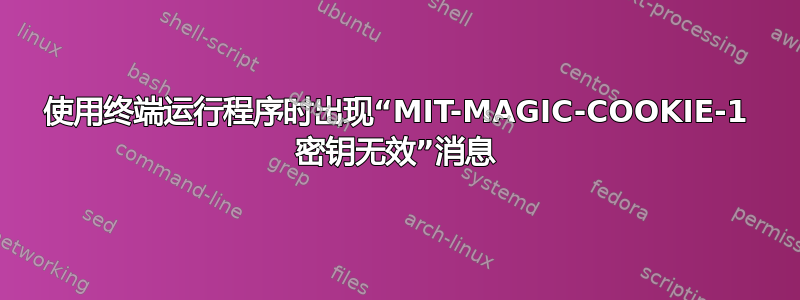 使用终端运行程序时出现“MIT-MAGIC-COOKIE-1 密钥无效”消息